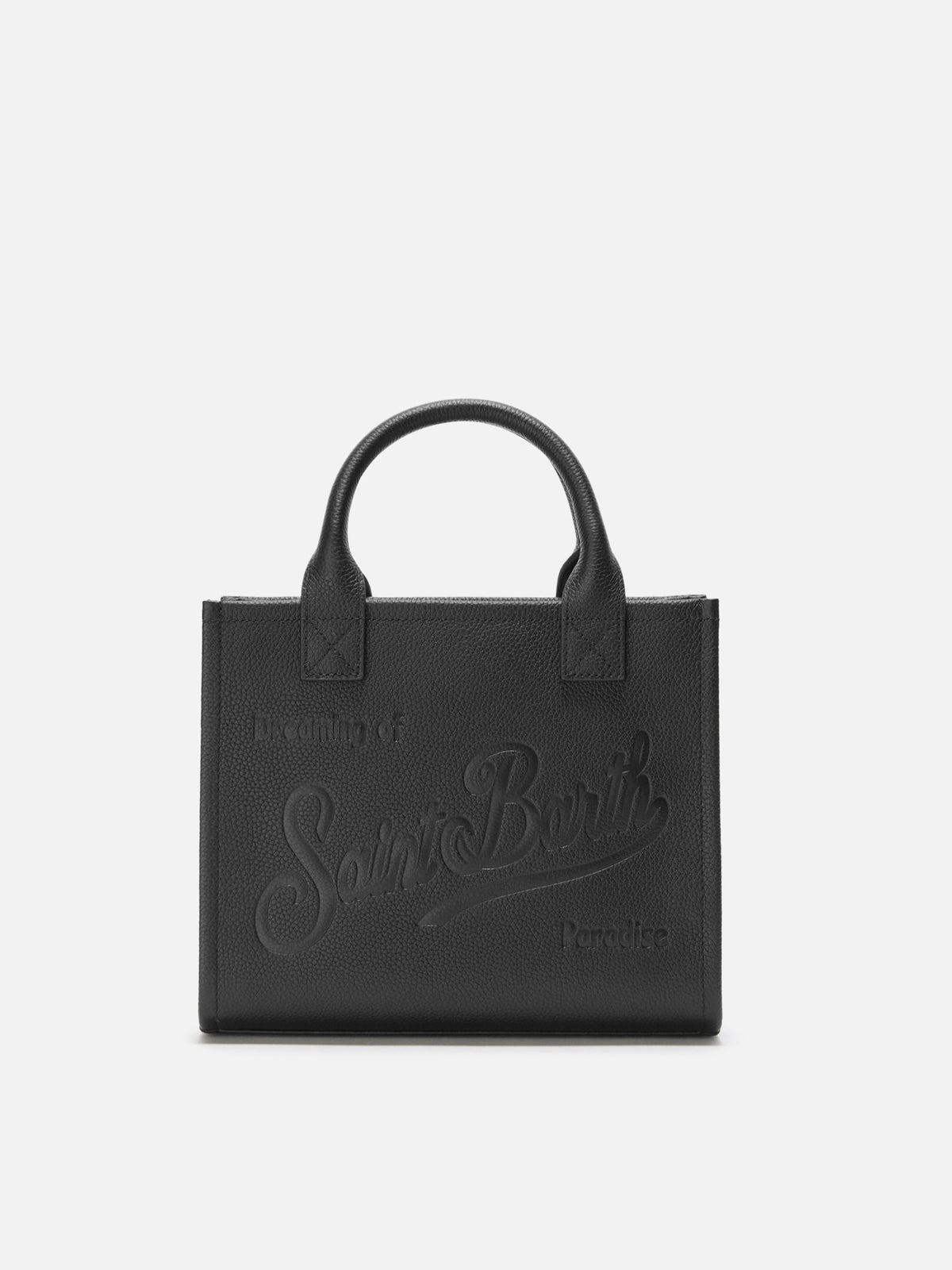 Vanity Bag Midi en cuir martelé MC2 Saint Barth — Noir