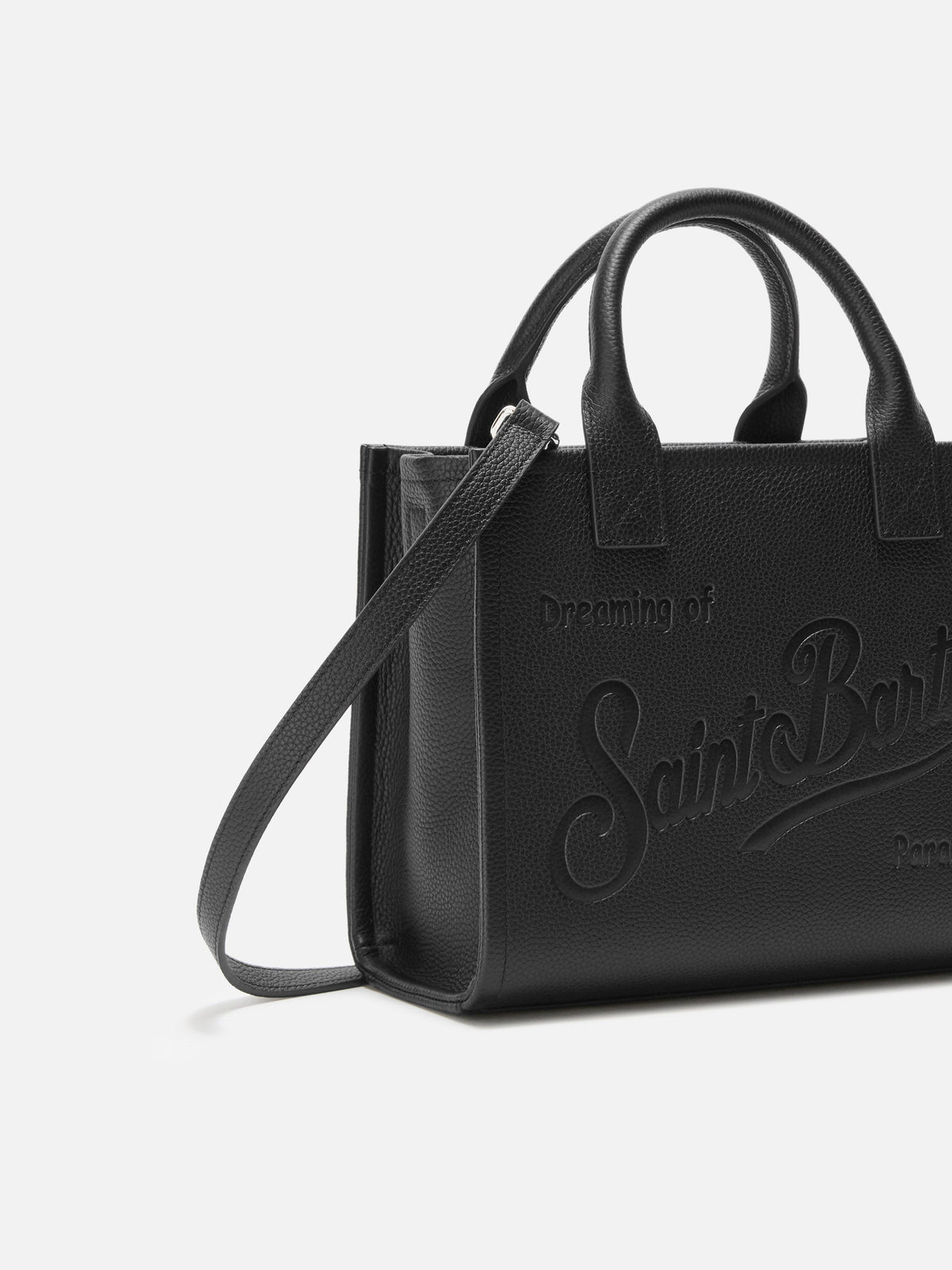 Vanity Bag Midi en cuir martelé MC2 Saint Barth — Noir — vue 3