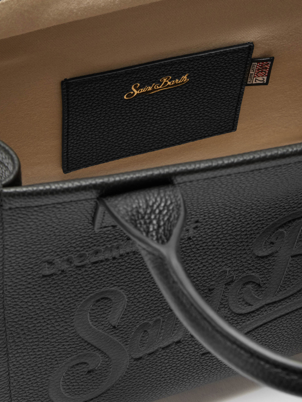 Vanity Bag Midi en cuir martelé MC2 Saint Barth — Noir — vue 5