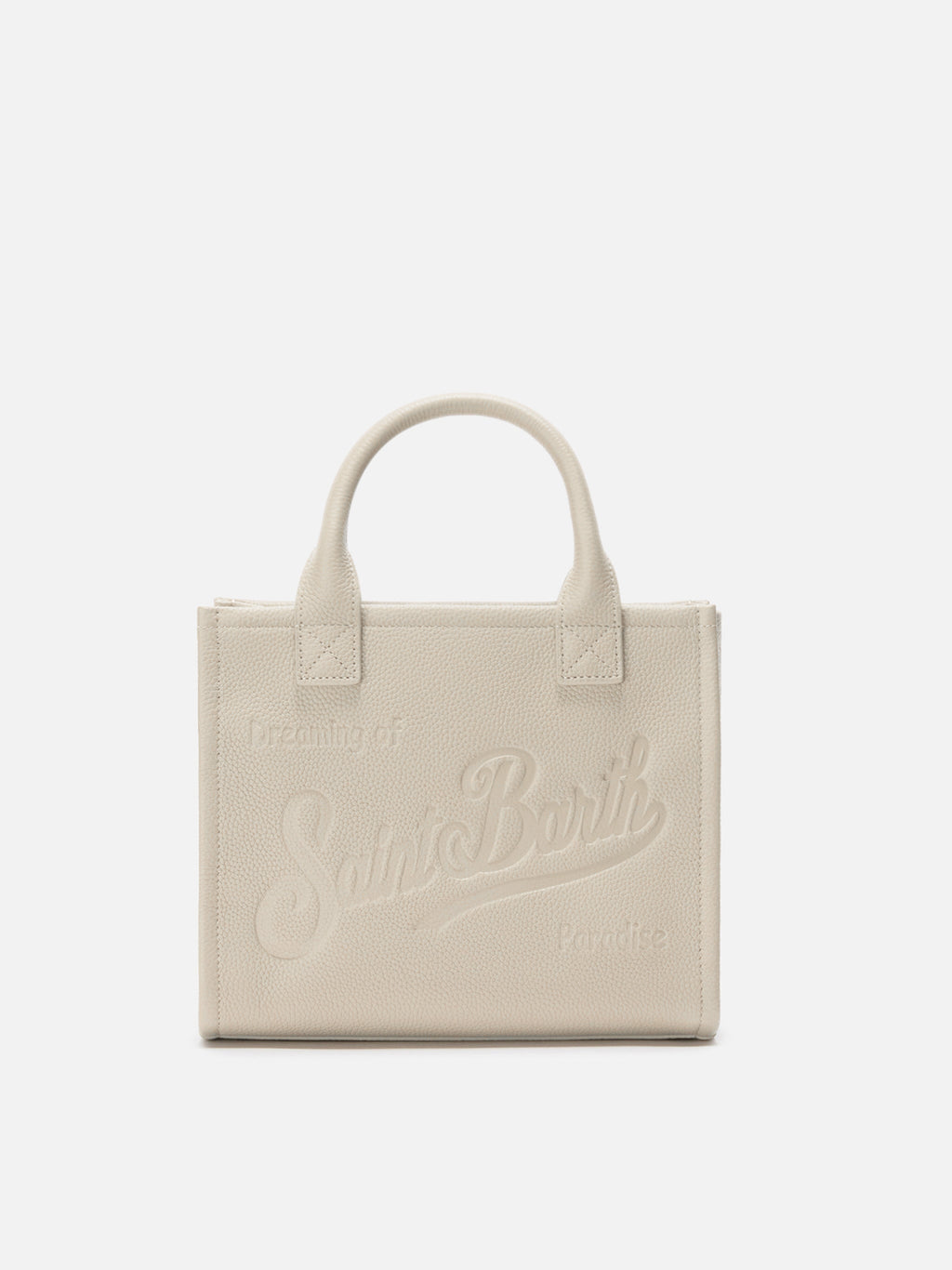Vanity Bag Midi in pelle MC2 Saint Barth — Panna