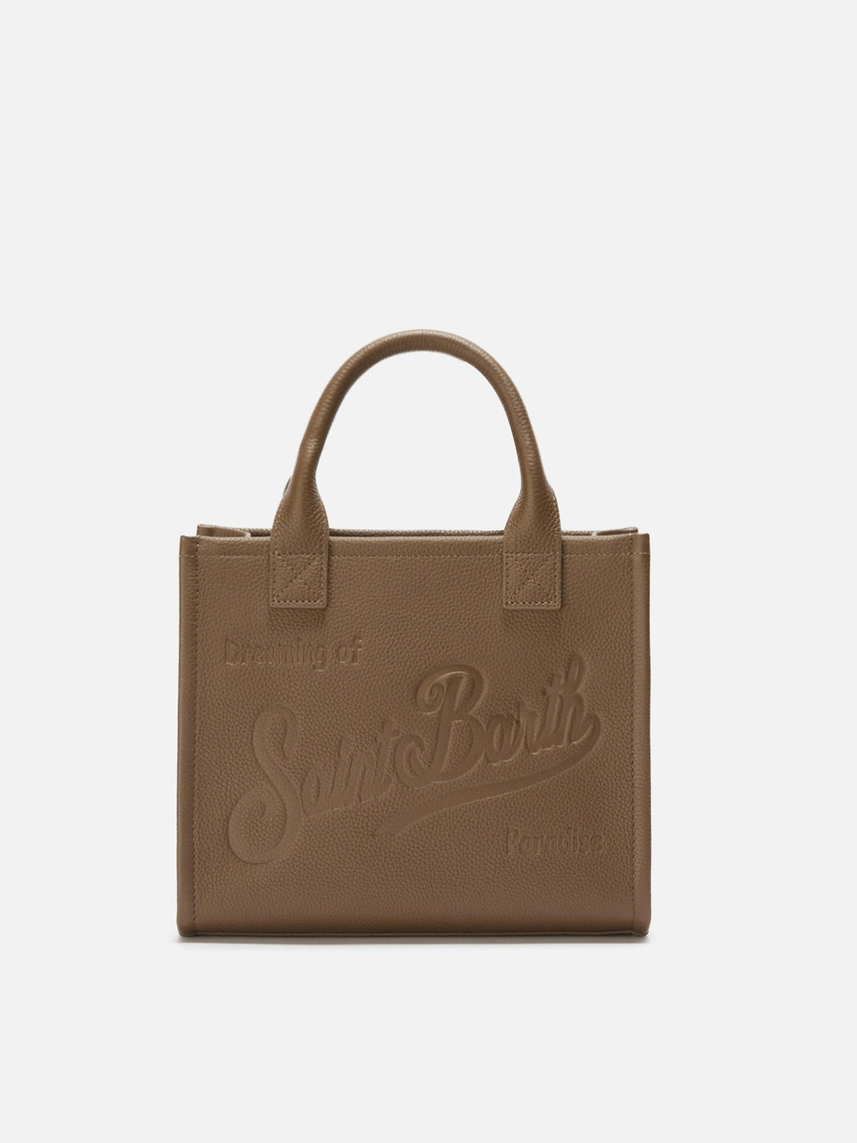 MC2 Saint Barth hammered leather Vanity Bag Midi — Brown