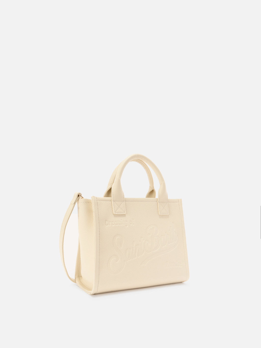 Sac Vanity Medium en cuir grainé MC2 Saint Barth — Ivoire — vue 3