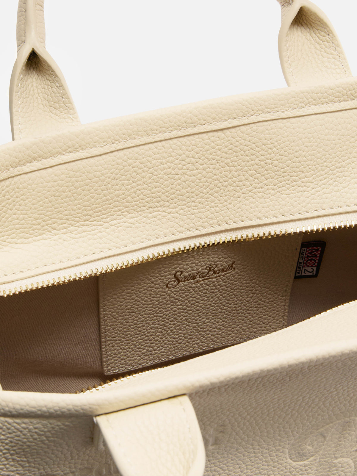 Sac Vanity Medium en cuir grainé MC2 Saint Barth — Ivoire — vue 5