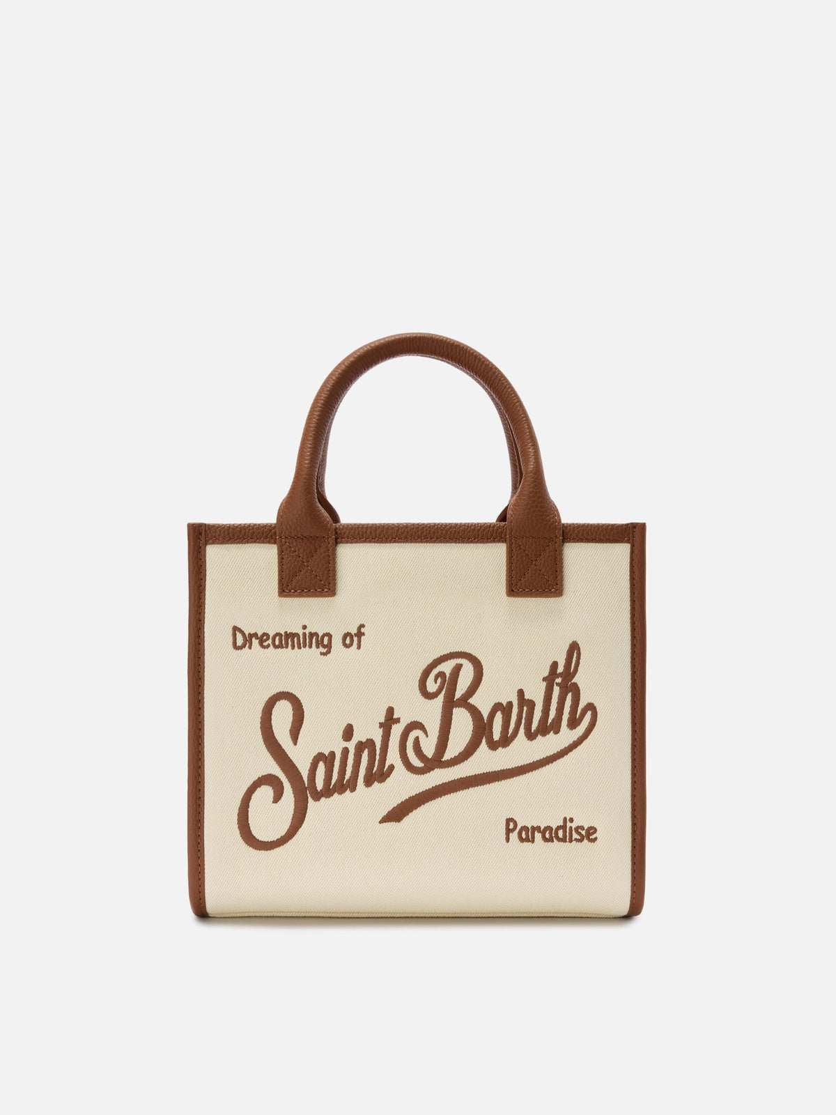 Sac Vanity Medium toile et cuir MC2 Saint Barth — Écru