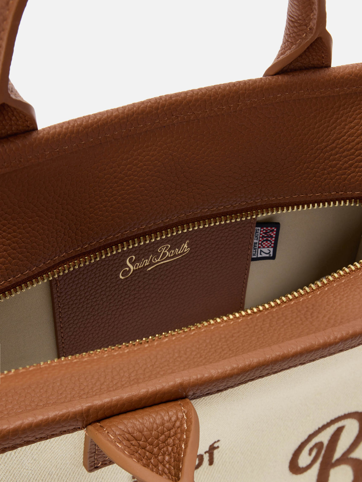 Sac Vanity Medium toile et cuir MC2 Saint Barth — Écru — vue 5