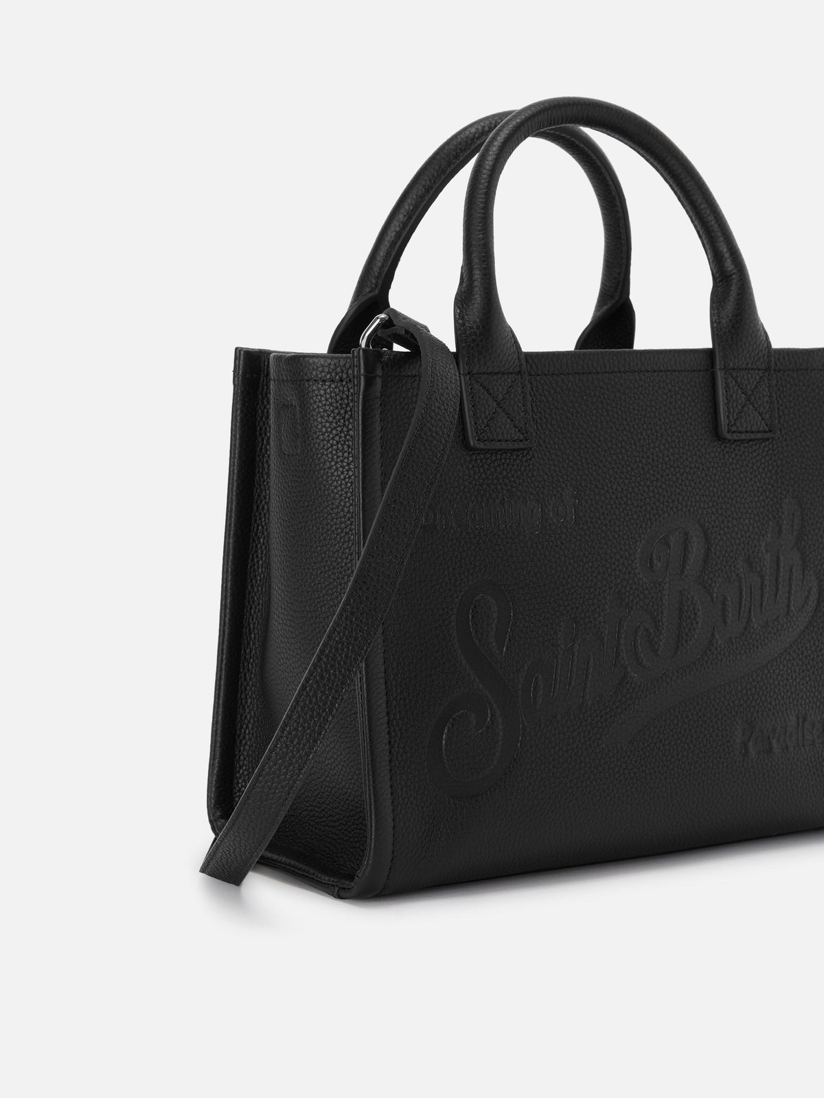 MC2 Saint Barth pebbled leather Vanity medium bag — Black — view 3