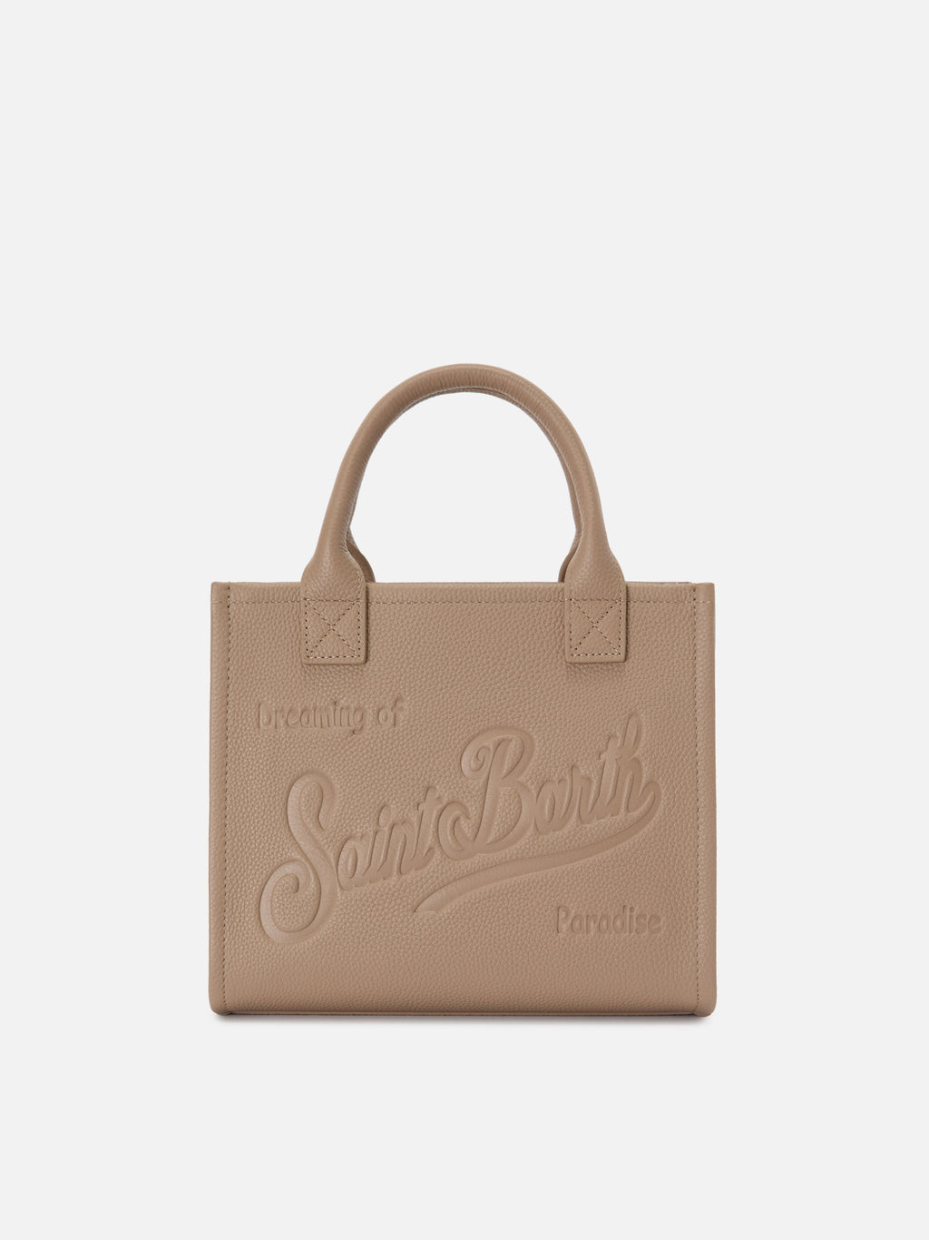 Sac Vanity Medium en cuir grainé MC2 Saint Barth — Beige