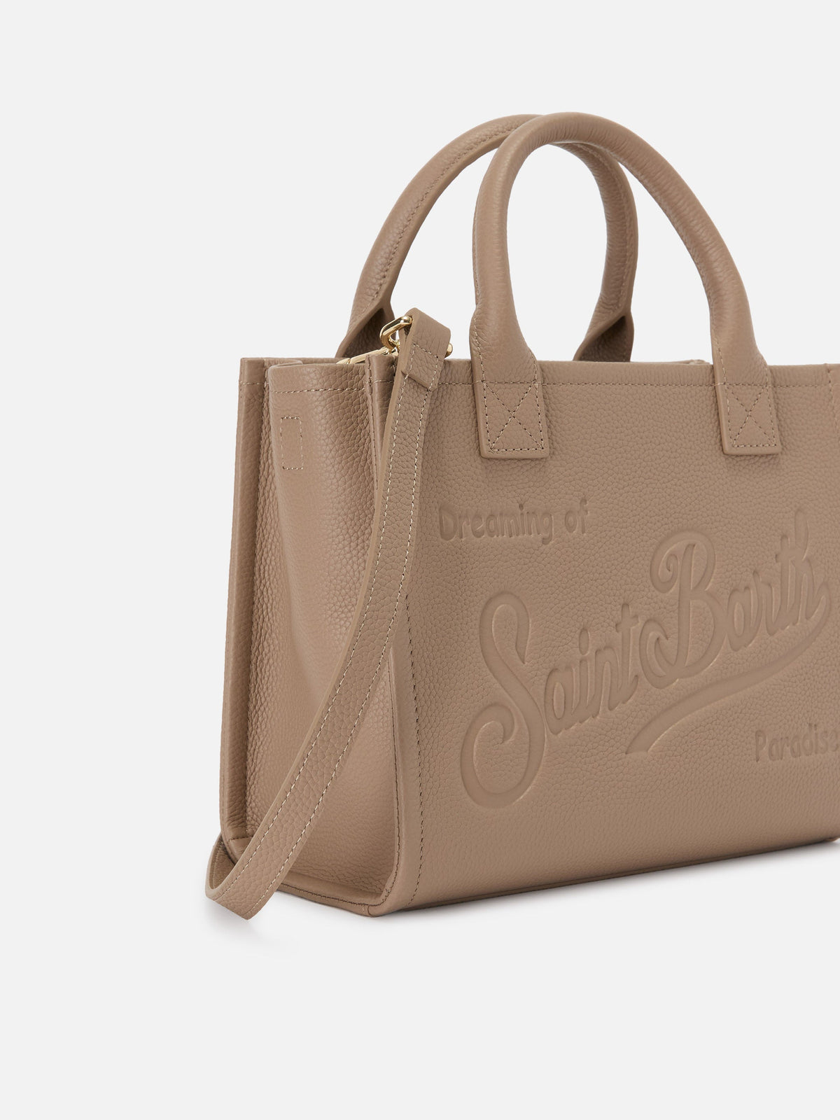 Sac Vanity Medium en cuir grainé MC2 Saint Barth — Beige — vue 2