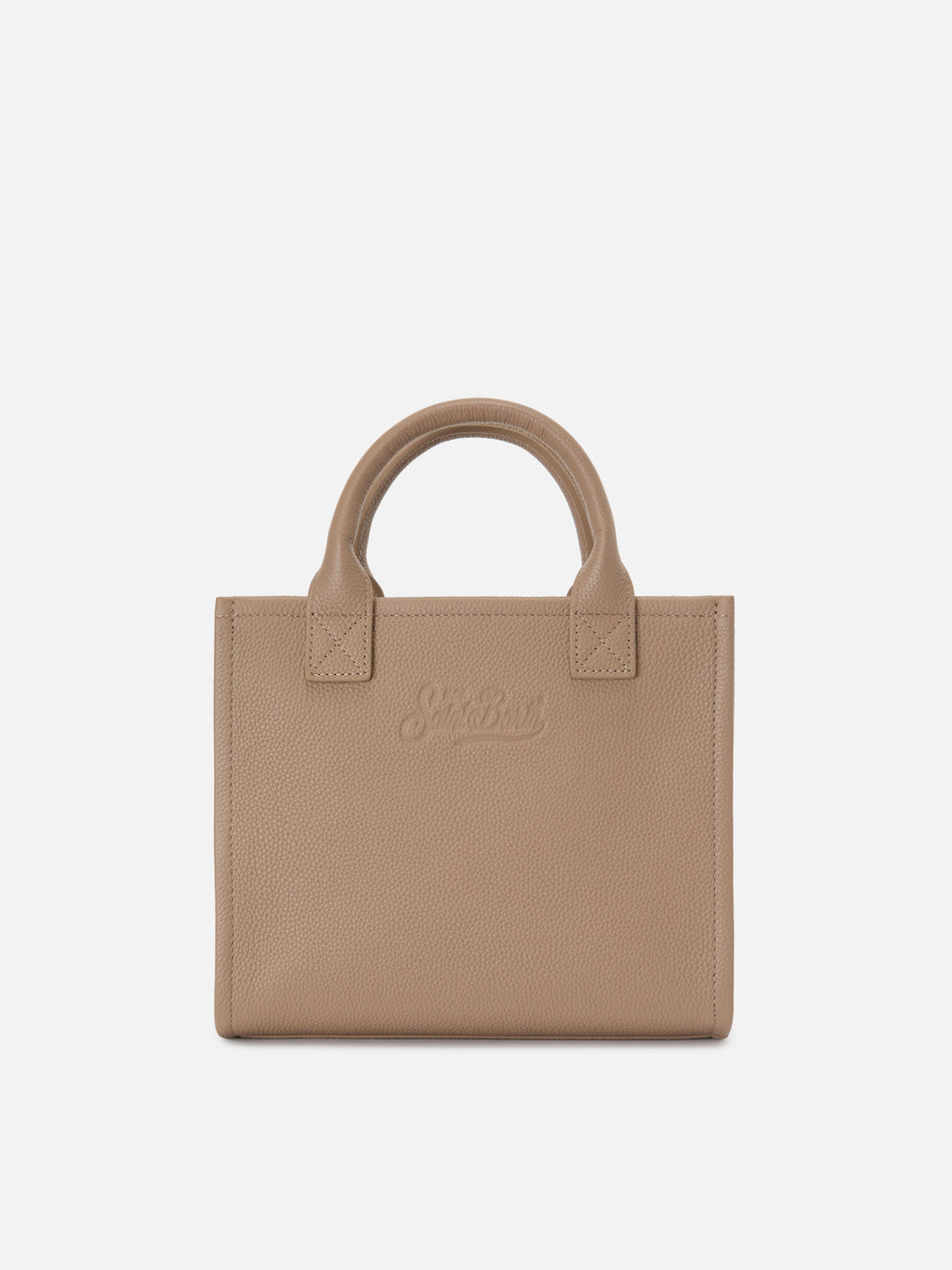 Sac Vanity Medium en cuir grainé MC2 Saint Barth — Beige — vue 3