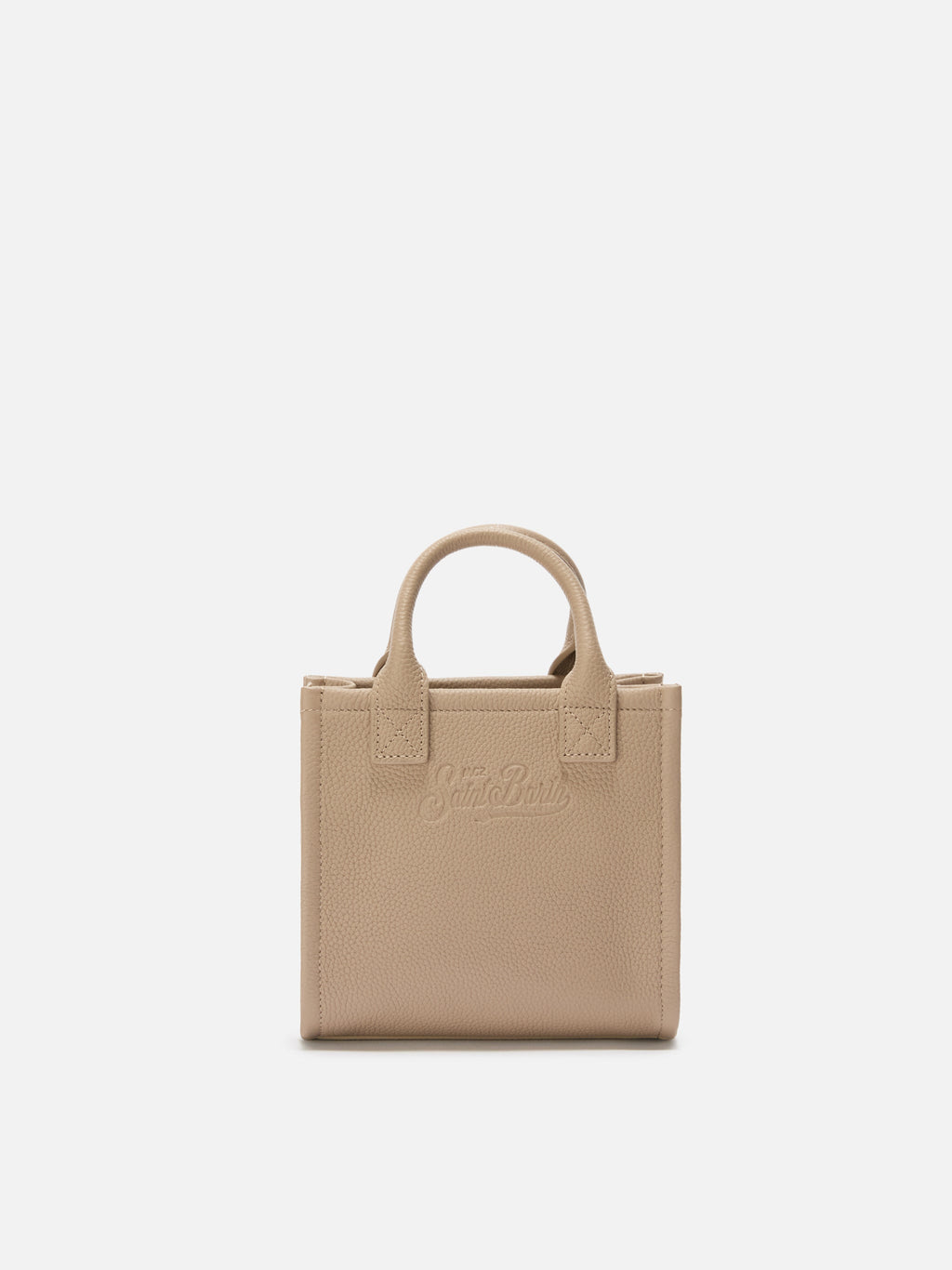 MC2 Saint Barth hammered leather Vanity Bag Mini — Hazelnut — view 4