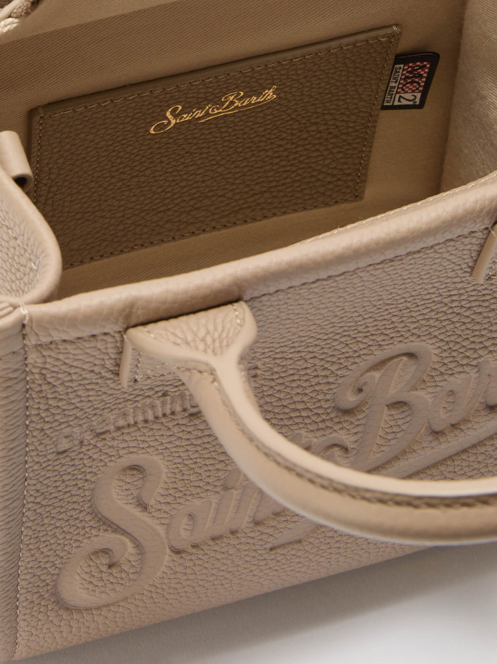 MC2 Saint Barth hammered leather Vanity Bag Mini — Hazelnut — view 5
