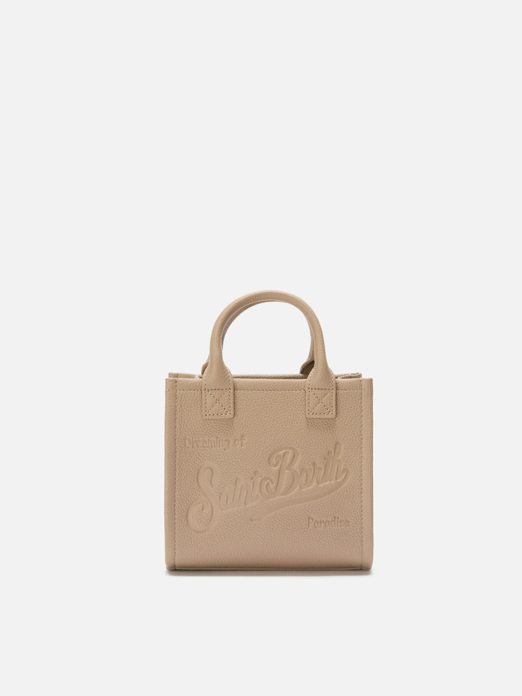 MC2 Saint Barth hammered leather Vanity Bag Mini — Hazelnut
