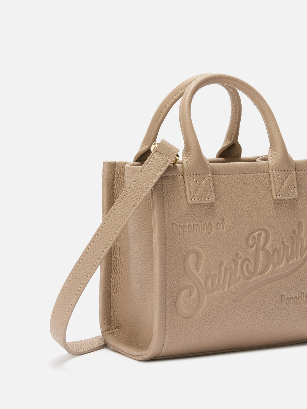 MC2 Saint Barth hammered leather Vanity Bag Mini — Hazelnut — view 3