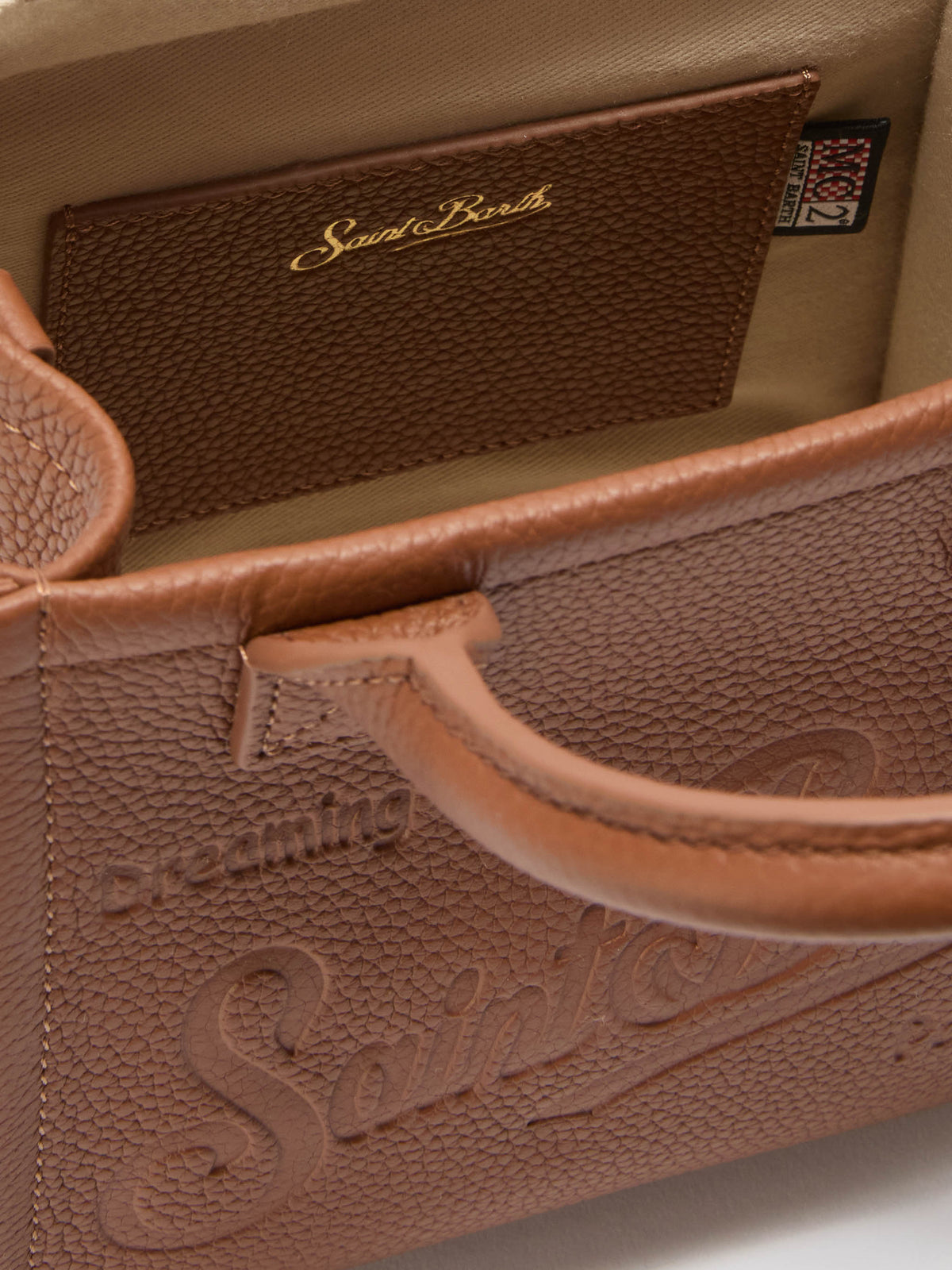 Vanity Bag Mini in pelle MC2 Saint Barth — Cammello — vista 5