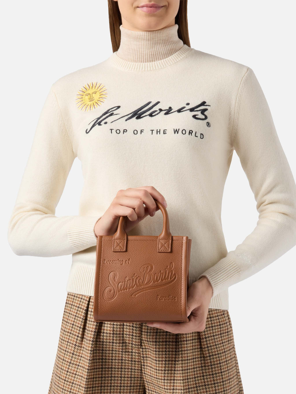 Vanity Bag Mini in pelle MC2 Saint Barth — Cammello — vista 2