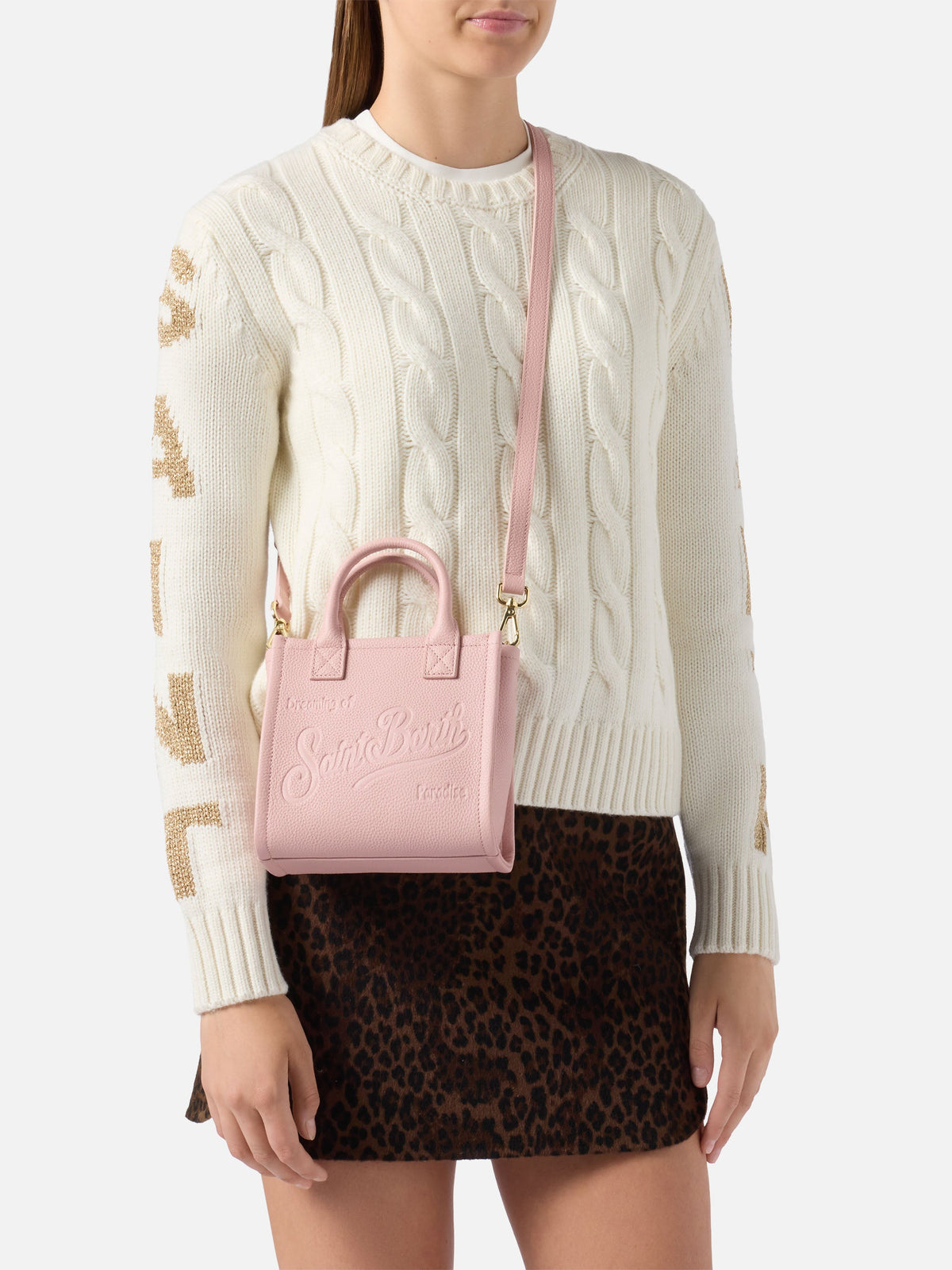 MC2 Saint Barth pebbled leather Vanity mini bag — Pink — view 2