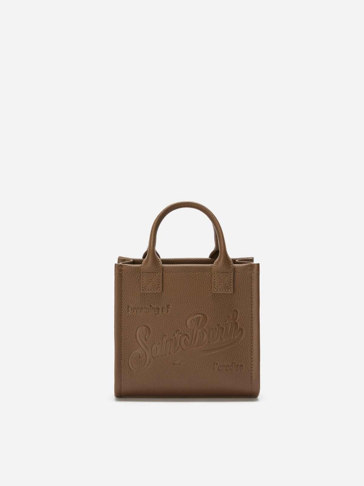 Vanity Bag Mini in pelle MC2 Saint Barth — Marrone