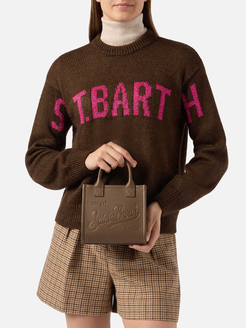 Vanity Bag Mini in pelle MC2 Saint Barth — Marrone — vista 2