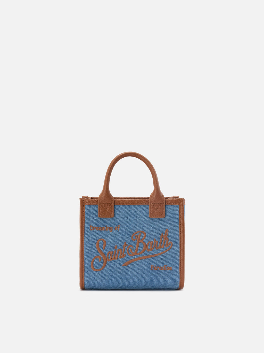 MC2 Saint Barth denim and leather Vanity mini bag — Blue