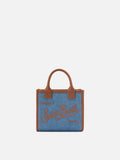 MC2 Saint Barth denim and leather Vanity mini bag — Blue