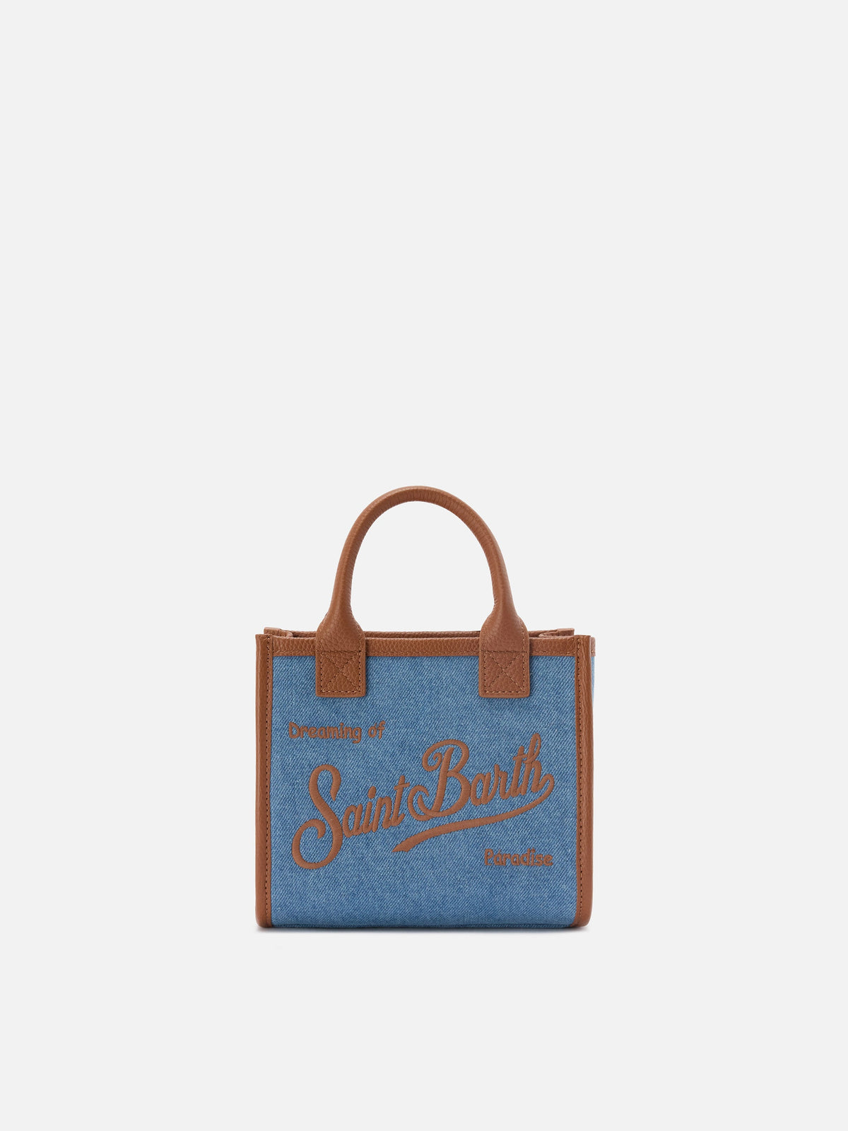 Mini sac Vanity denim et cuir MC2 Saint Barth — Bleu