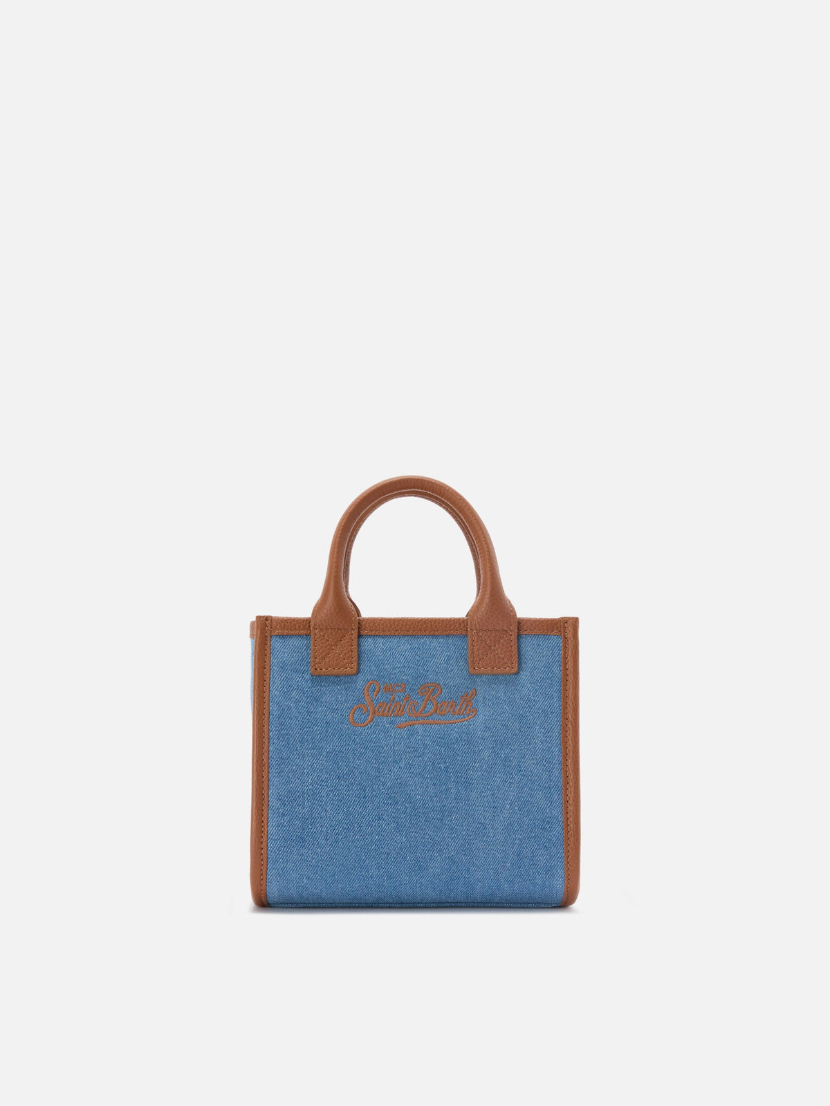 Mini sac Vanity denim et cuir MC2 Saint Barth — Bleu — vue 4