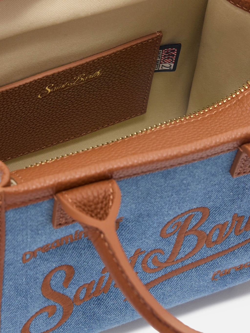 MC2 Saint Barth denim and leather Vanity mini bag — Blue — view 5
