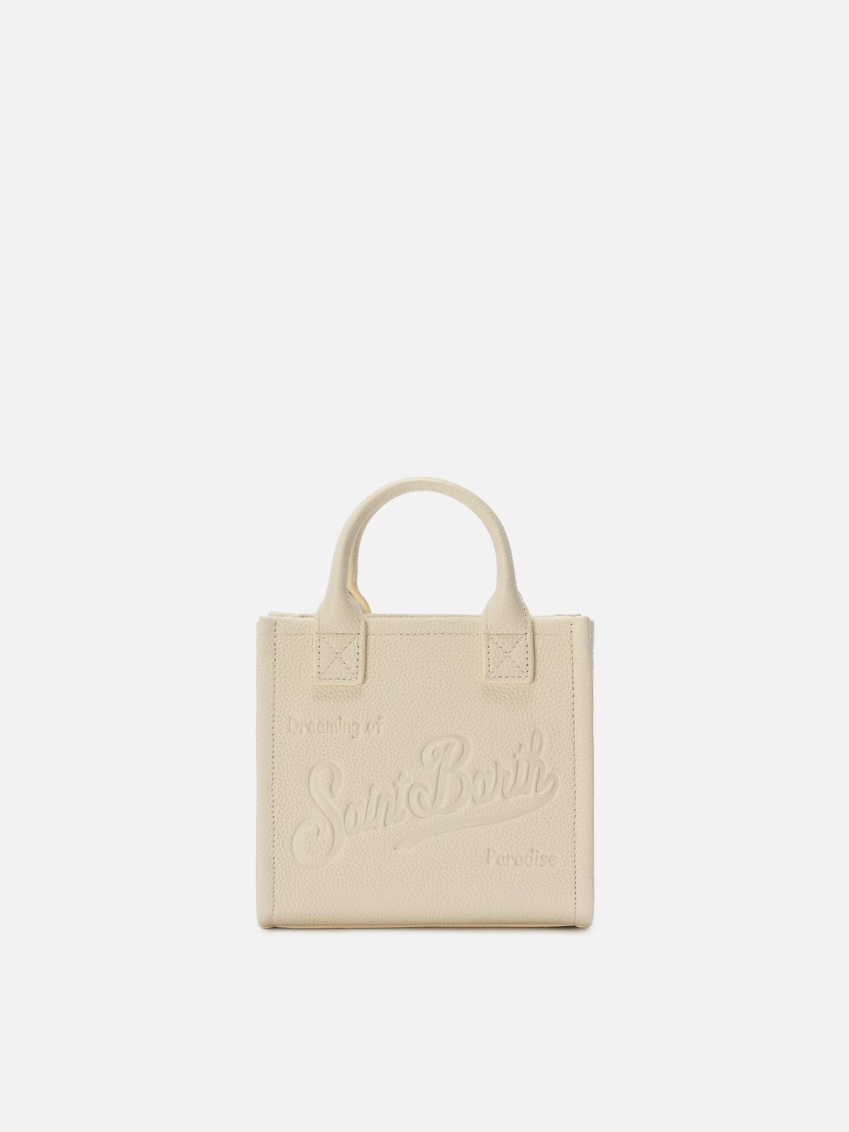 Mini borsa Vanity in pelle martellata MC2 Saint Barth — Avorio