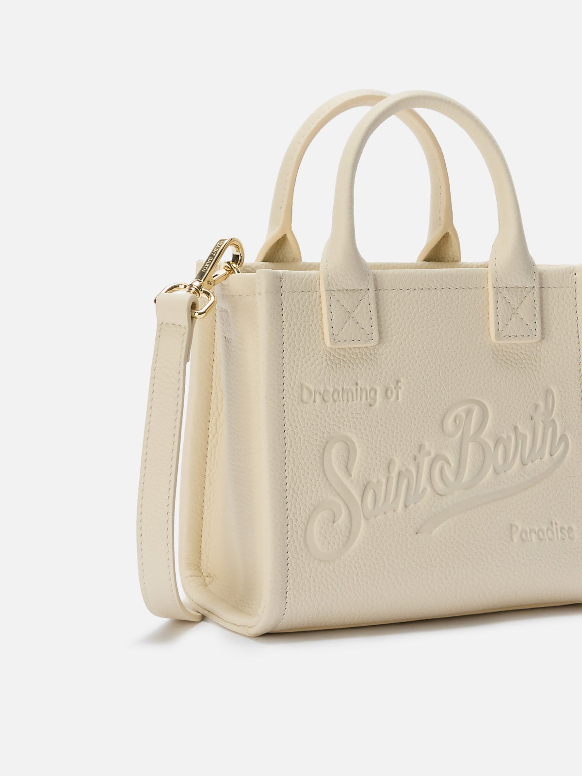 Mini borsa Vanity in pelle martellata MC2 Saint Barth — Avorio — vista 3
