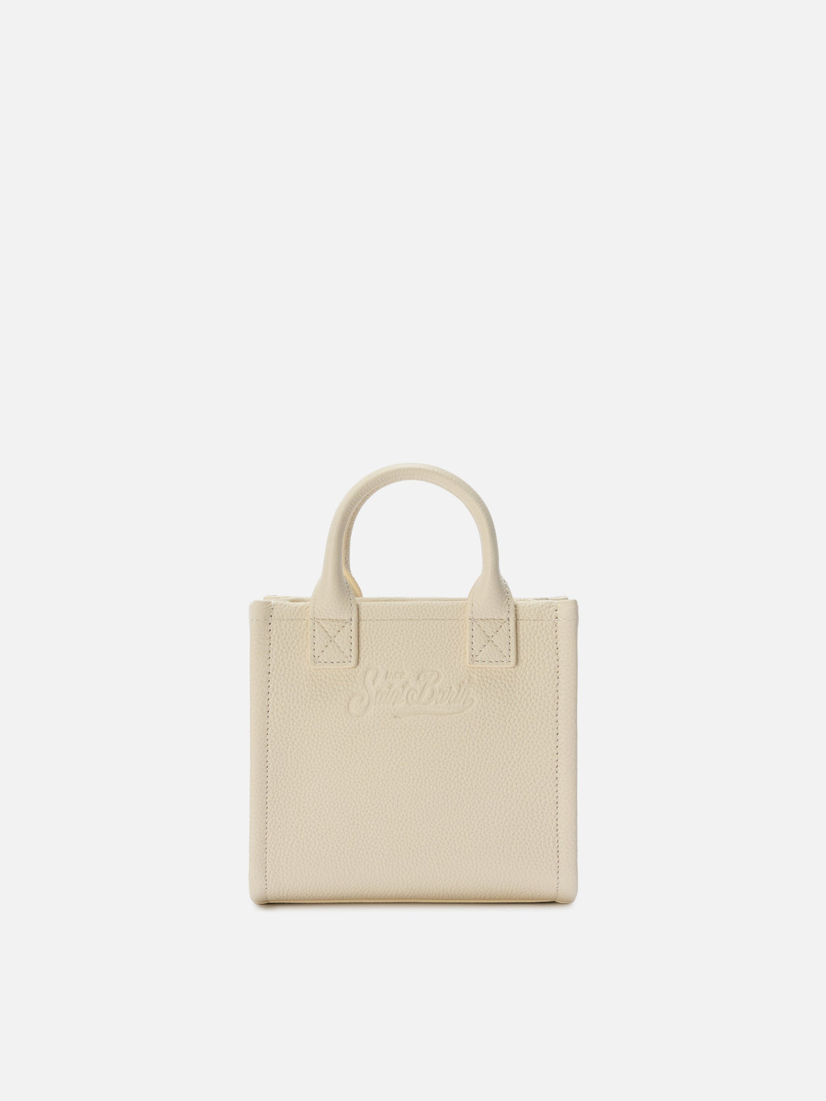 Mini borsa Vanity in pelle martellata MC2 Saint Barth — Avorio — vista 4