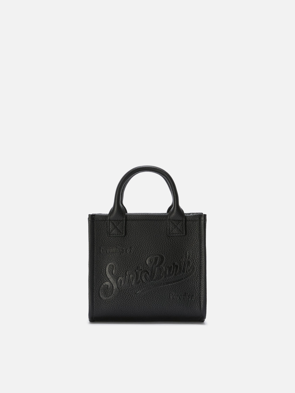Mini borsa Vanity in pelle martellata MC2 Saint Barth — Nero