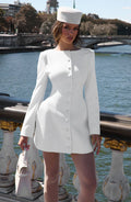 Robe courte Azzurra — Ivoire