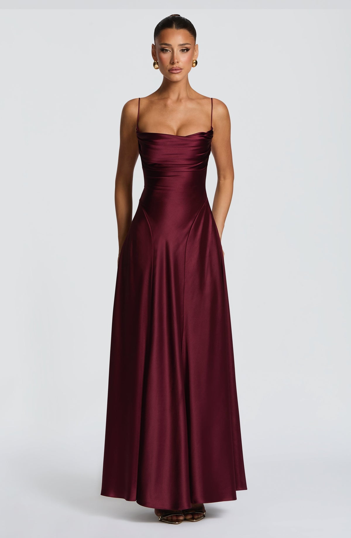 Robe longue Adelina — Rouge cerise