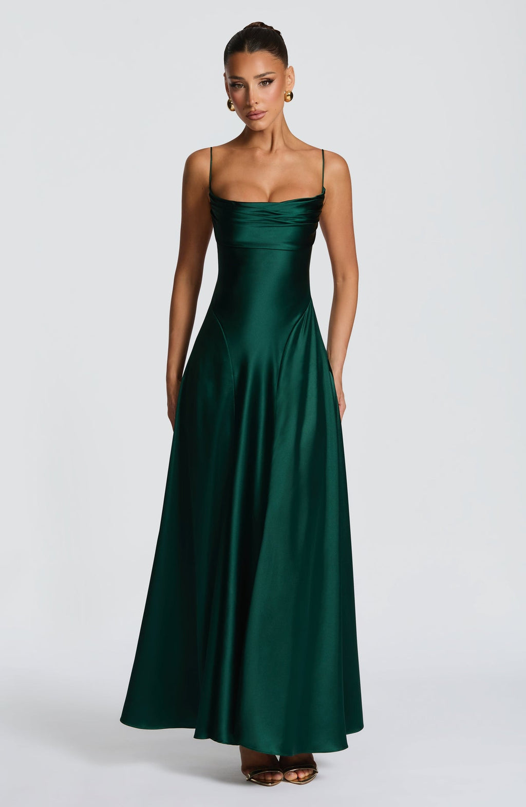 Robe longue Adelina — Émeraude — vue 4