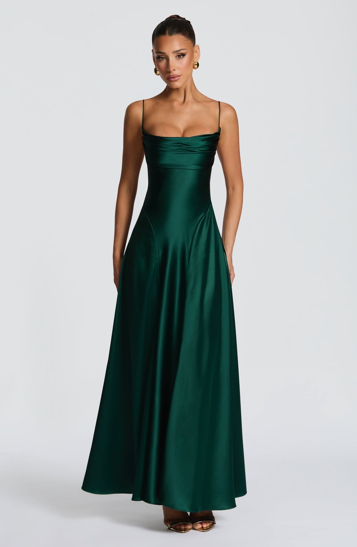 Robe longue Adelina — Émeraude — vue 4