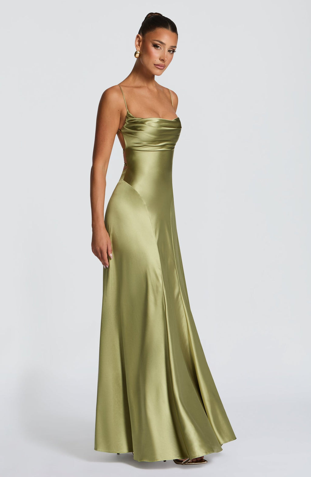 Robe longue Adelina — Light Olive — vue 4