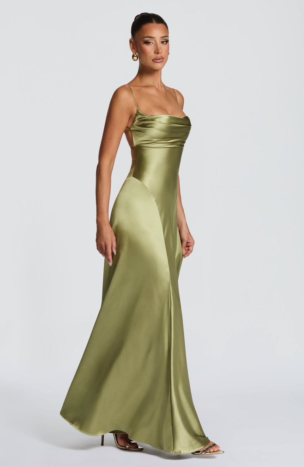 Robe longue Adelina — Light Olive — vue 5