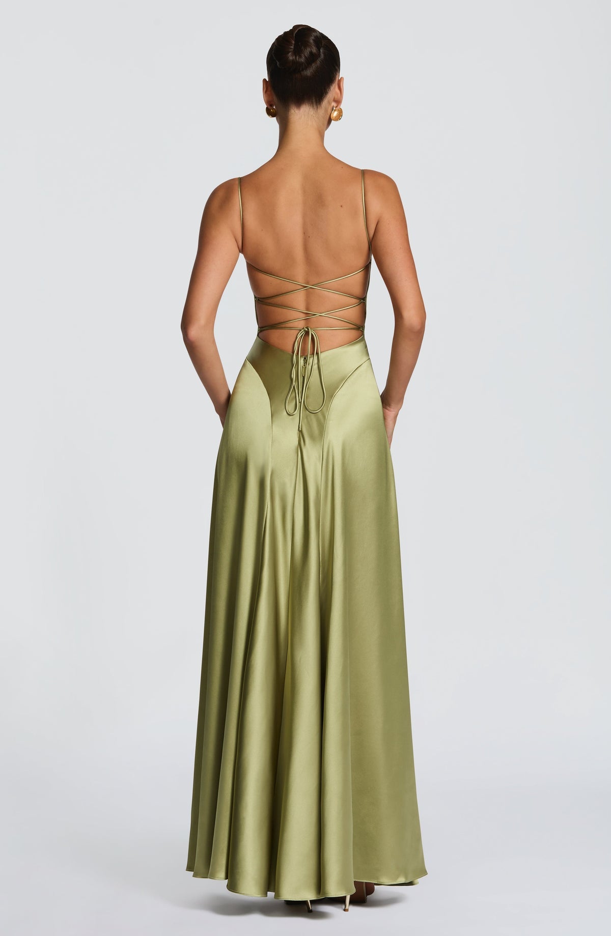 Robe longue Adelina — Light Olive — vue 2