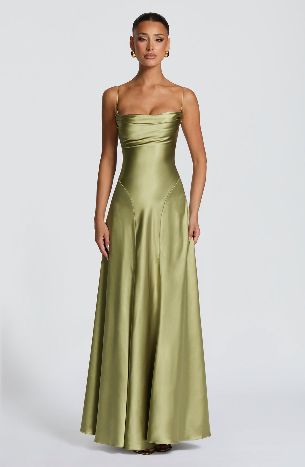 Robe longue Adelina — Light Olive — vue 3