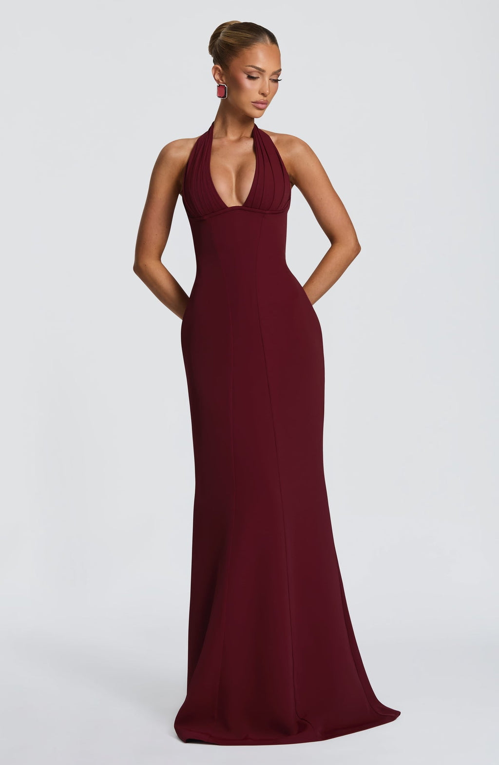 Robe longue Adora — Rouge cerise — vue 5