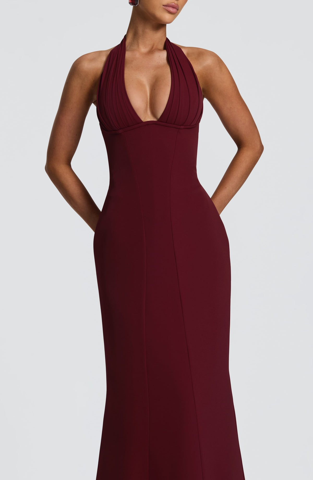 Robe longue Adora — Rouge cerise — vue 3