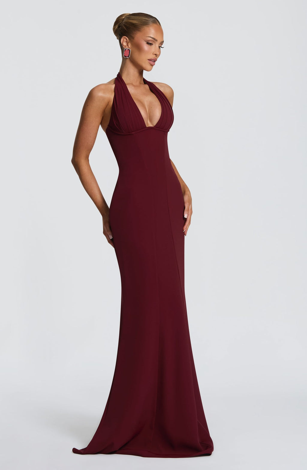 Robe longue Adora — Rouge cerise — vue 4