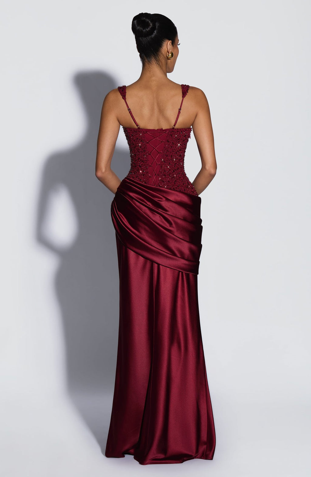 Robe longue Alexandria — Bordeaux — vue 2