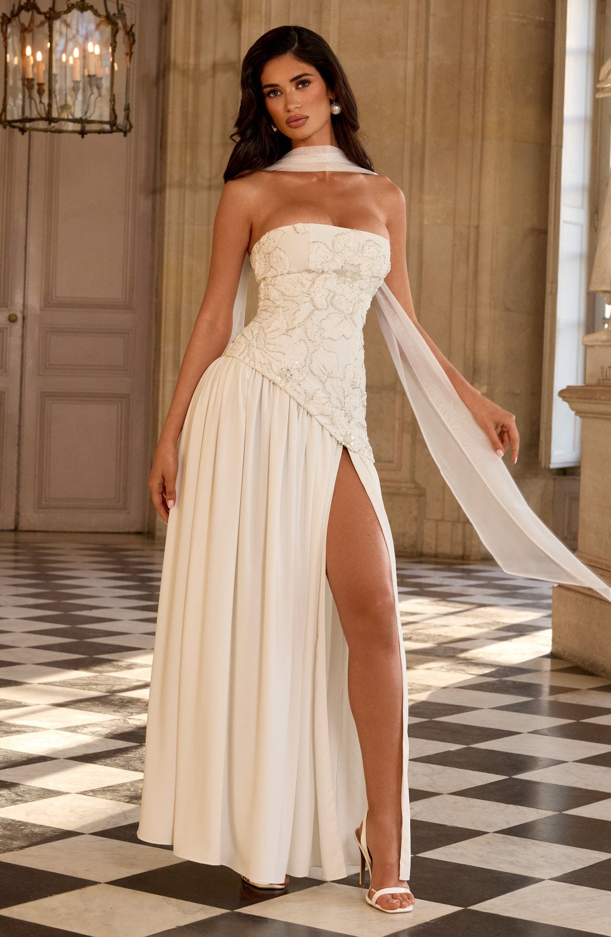 Robe longue Anneliese — Ivoire — vue 3