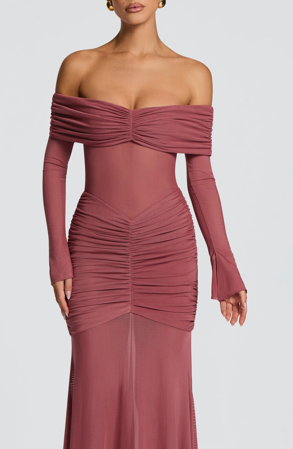 Robe longue Arlena — Rose Marron — vue 5
