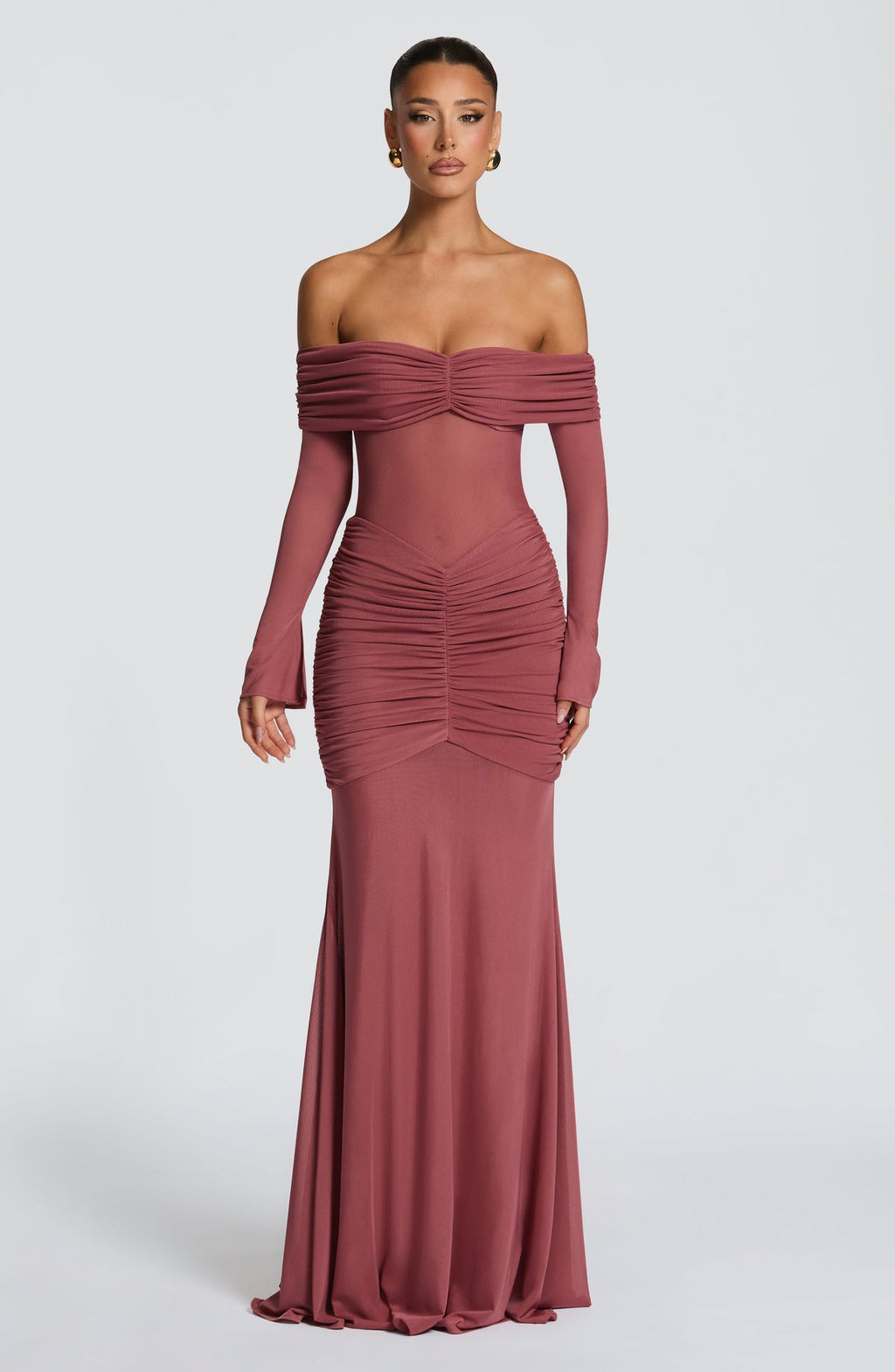 Robe longue Arlena — Rose Marron — vue 2