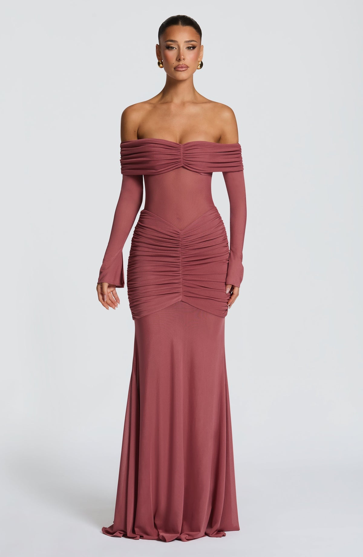 Robe longue Arlena — Rose Marron — vue 2