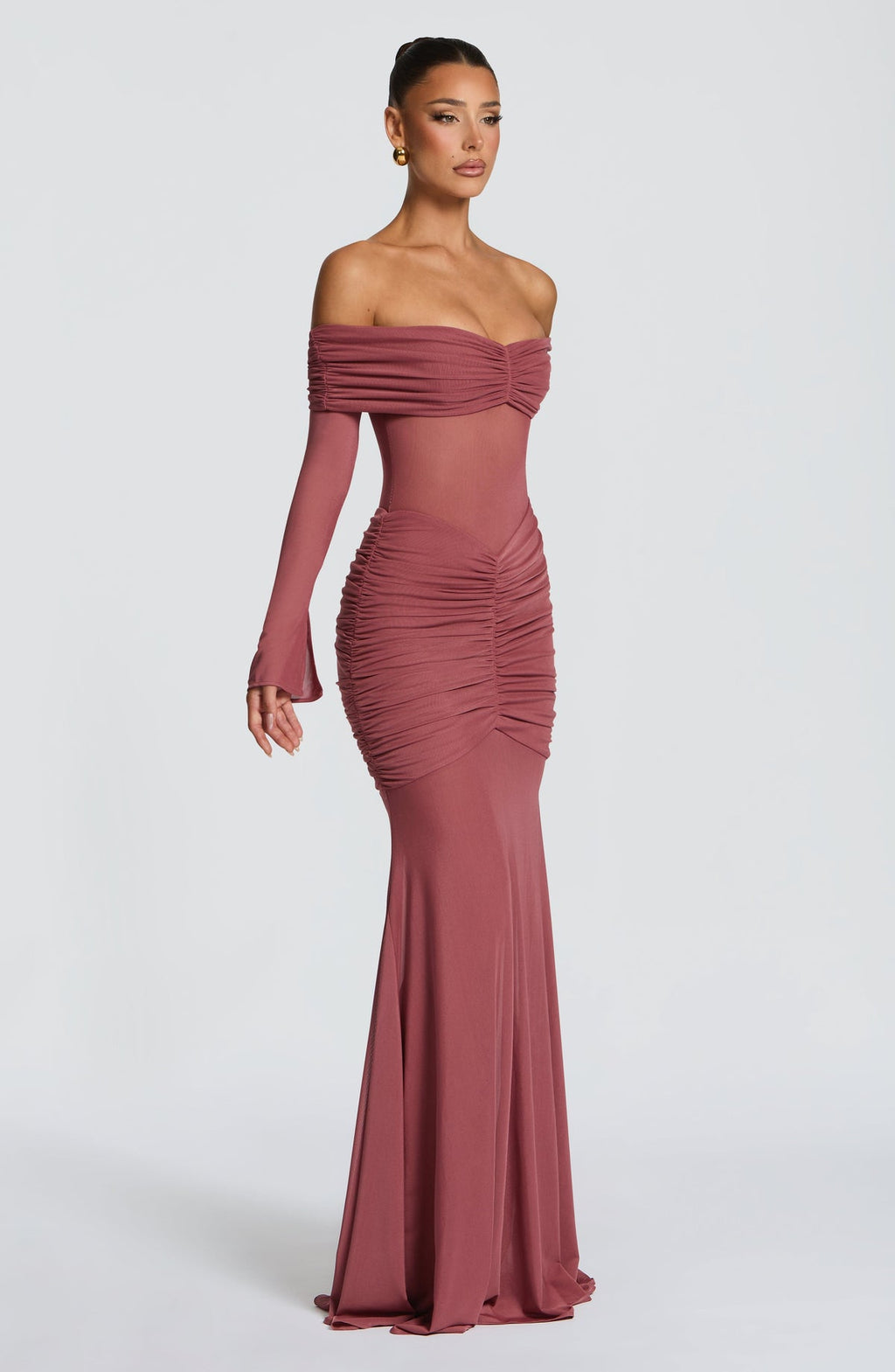 Robe longue Arlena — Rose Marron — vue 3