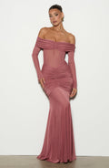 Robe longue Arlena — Rose Marron