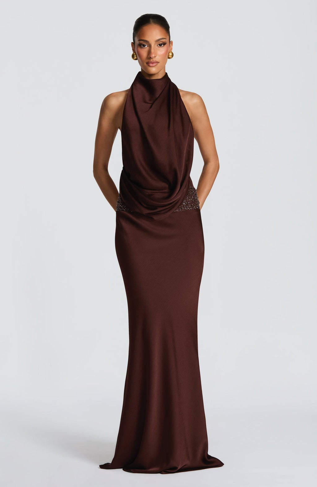 Robe longue Armelle — Prune — vue 3